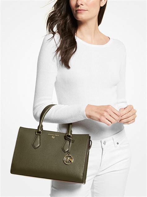 michael kors hattie pebble|Valerie Medium Pebbled Leather Satchel .